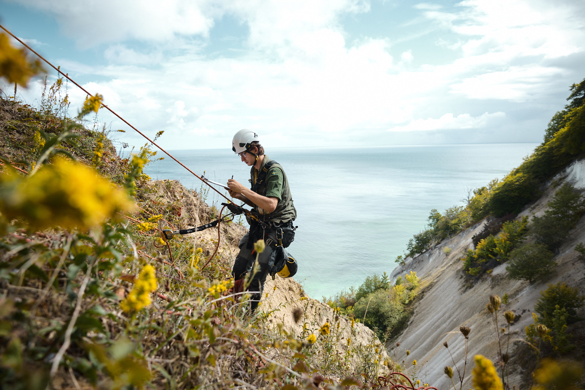Der tages prøver af Møns Klint vha. Rope Access